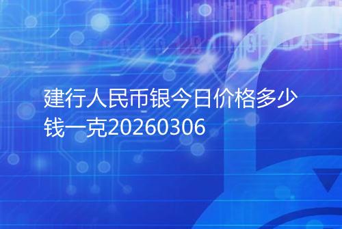 建行人民币银今日价格多少钱一克20260306