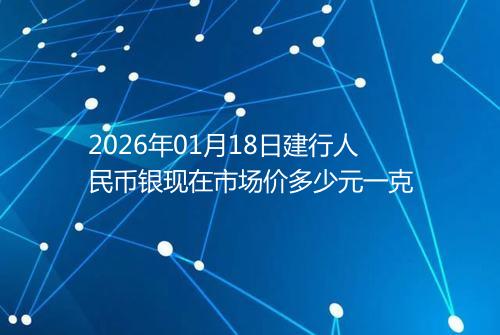 2026年01月18日建行人民币银现在市场价多少元一克
