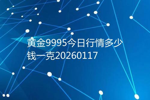 黄金9995今日行情多少钱一克20260117