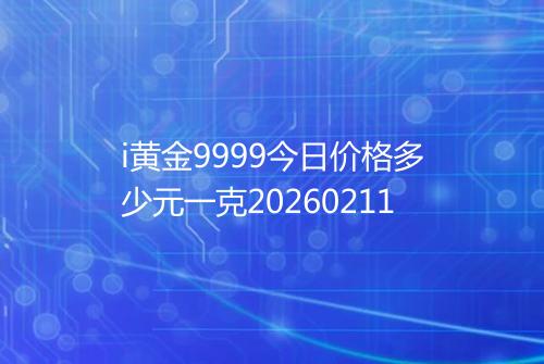 i黄金9999今日价格多少元一克20260211