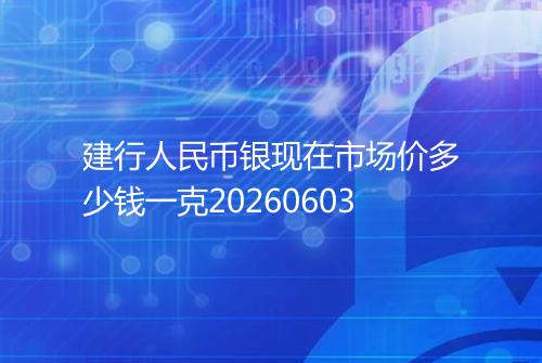 建行人民币银现在市场价多少钱一克20260603