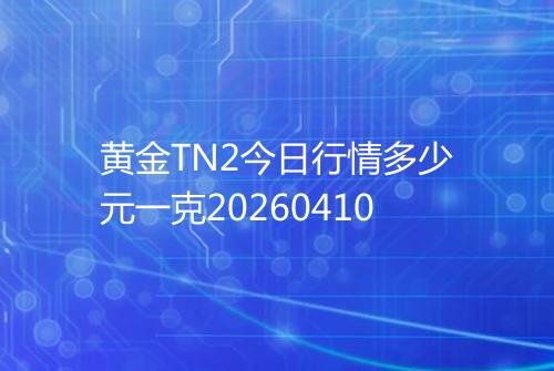 黄金TN2今日行情多少元一克20260410