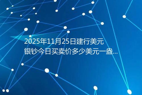 2025年11月25日建行美元银钞今日买卖价多少美元一盎司