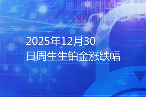 2025年12月30日周生生铂金涨跌幅