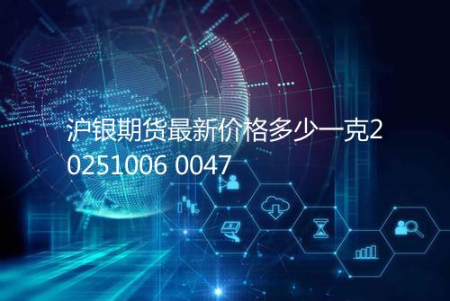 沪银期货最新价格多少一克20251006 0047
