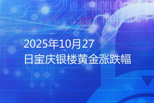 2025年10月27日宝庆银楼黄金涨跌幅