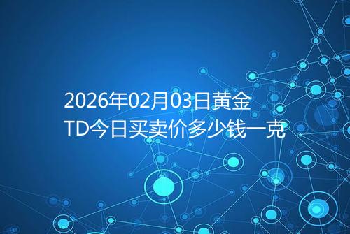 2026年02月03日黄金TD今日买卖价多少钱一克