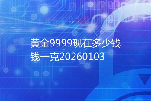黄金9999现在多少钱钱一克20260103