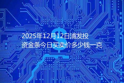 2025年12月12日浦发投资金条今日买卖价多少钱一克