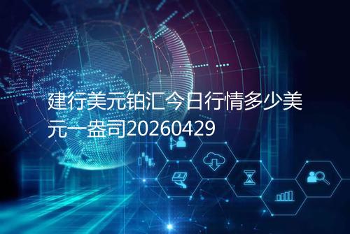 建行美元铂汇今日行情多少美元一盎司20260429