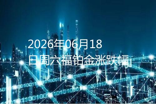 2026年06月18日周六福铂金涨跌幅