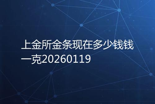 上金所金条现在多少钱钱一克20260119