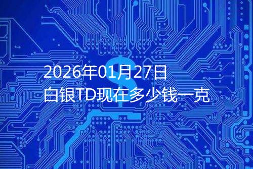 2026年01月27日白银TD现在多少钱一克