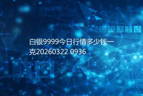 白银9999今日行情多少钱一克20260322 0936