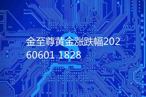 金至尊黄金涨跌幅20260601 1828