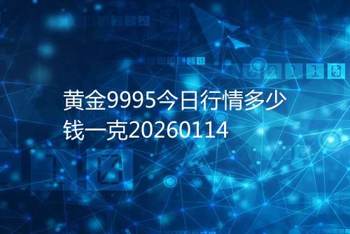 黄金9995今日行情多少钱一克20260114